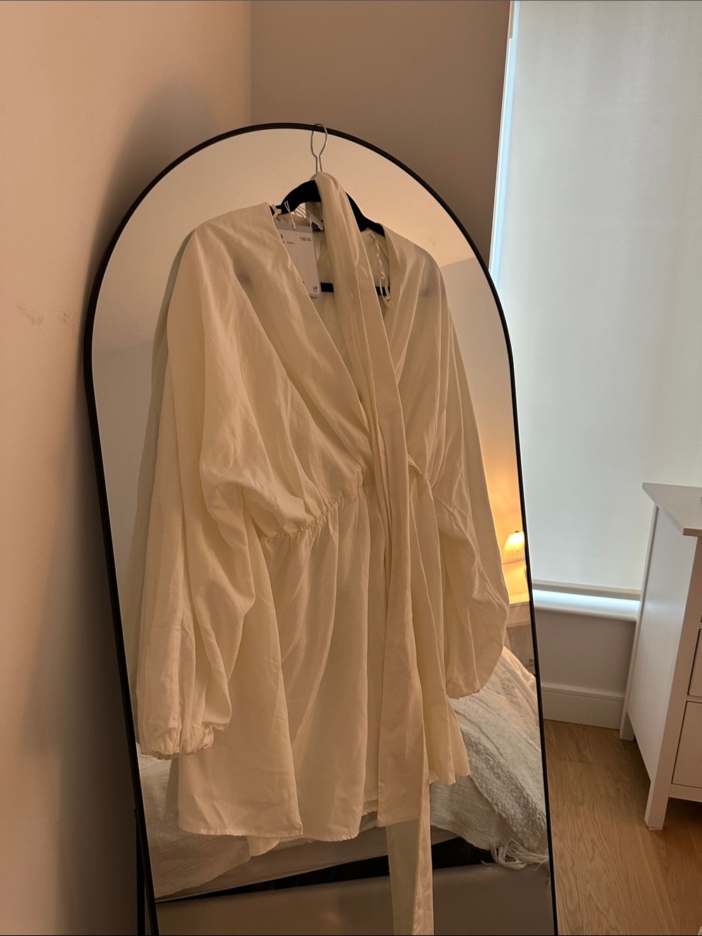 & Other Stories Cream Wrap Trench Coat with Tie Detail